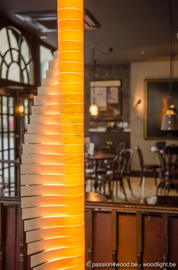 Helix lighting in maple wood - Cambridge Chop House - Passion 4 Wood - Loci Interiors